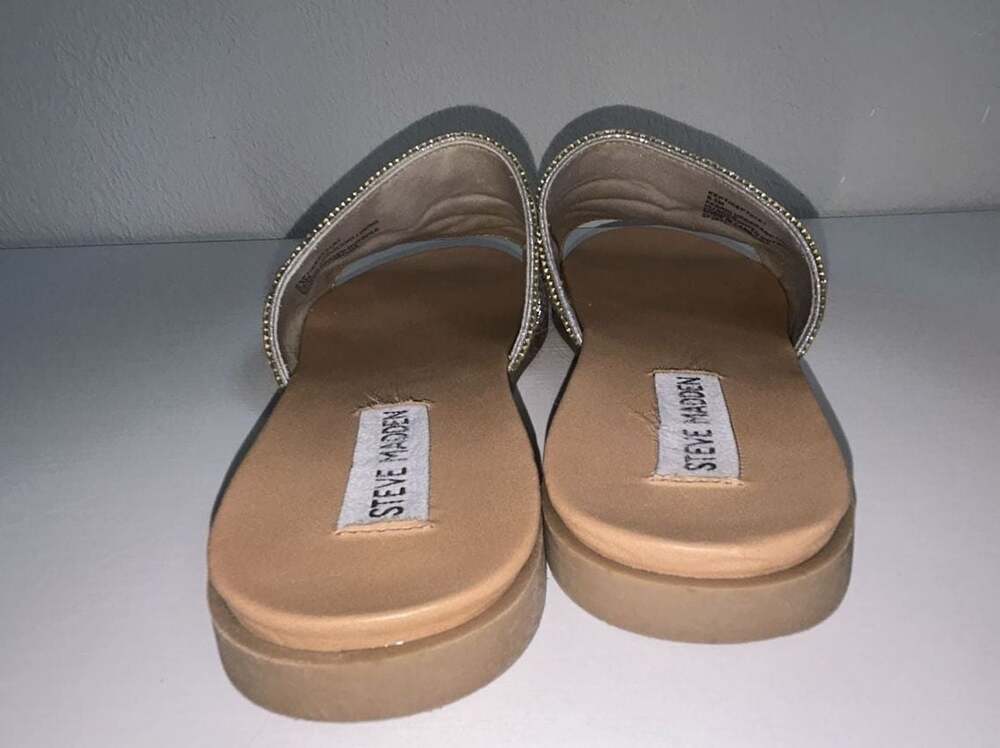 Steve Madden Kiloh Rhinestone Slide Sandals in Silver-8.5 - Picture 5 of 9